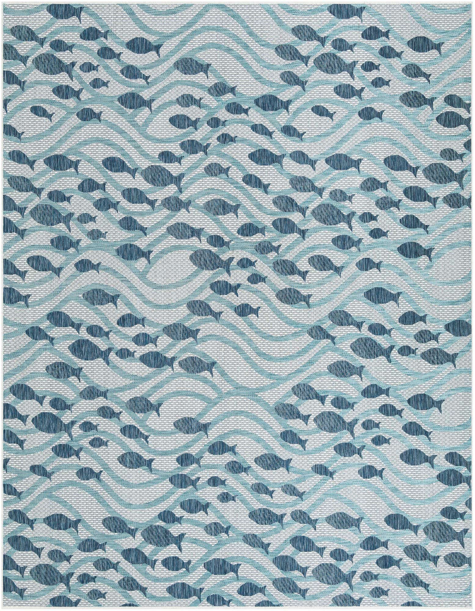 10' x 10' Easy-Clean Coastal Indoor / Outdoor Square Rug