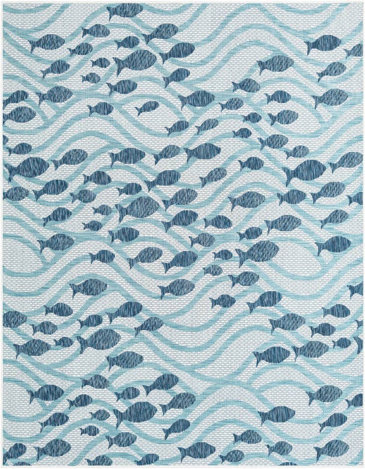 Detail image of 7' 10 x 7' 10 Easy-Clean Coastal Indoor / Outdoor Square Rug