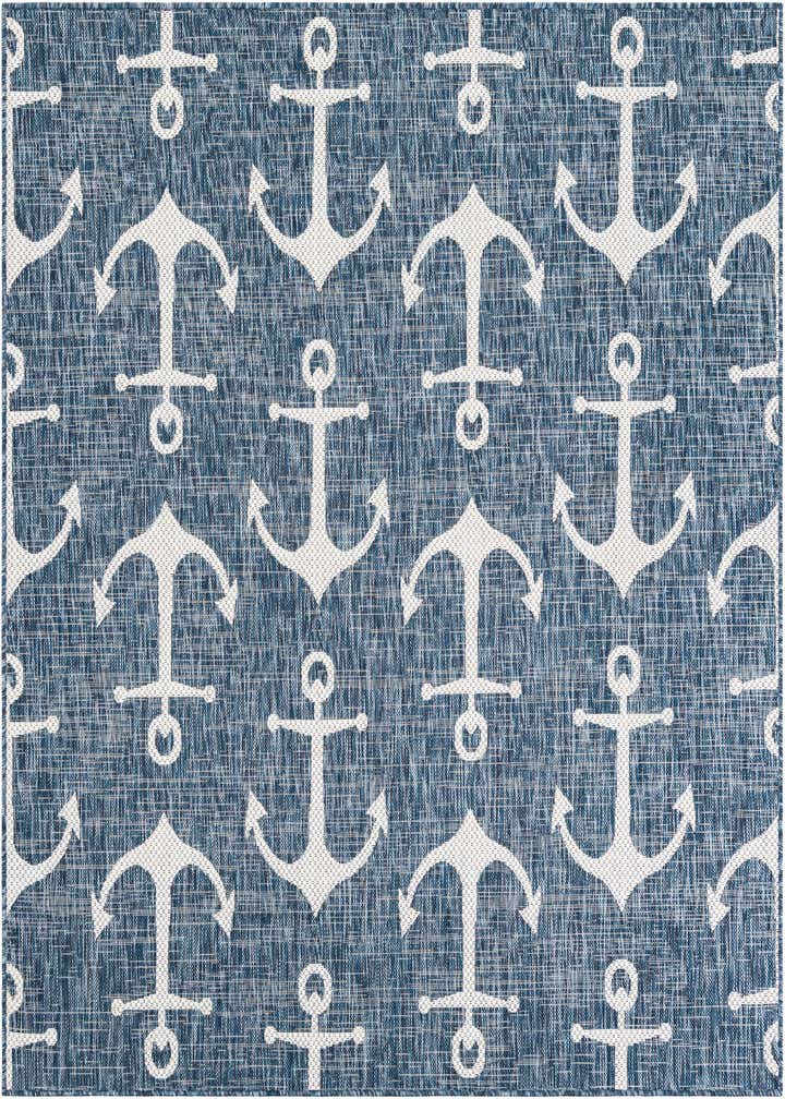 6' x 6' Easy-Clean Coastal Indoor / Outdoor Square Rug