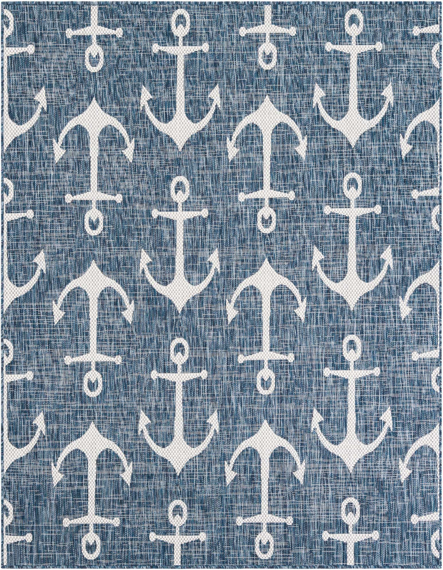 6' x 6' Easy-Clean Coastal Indoor / Outdoor Square Rug