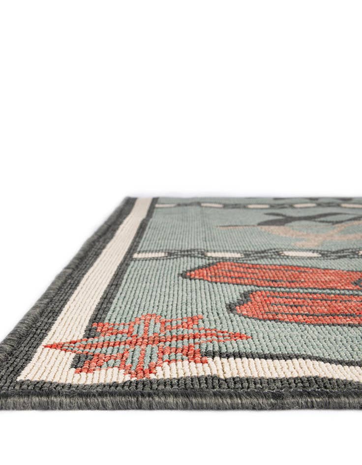 Detail image of 7' 10 x 7' 10  Washable Coastal Indoor / Outdoor Square Rug