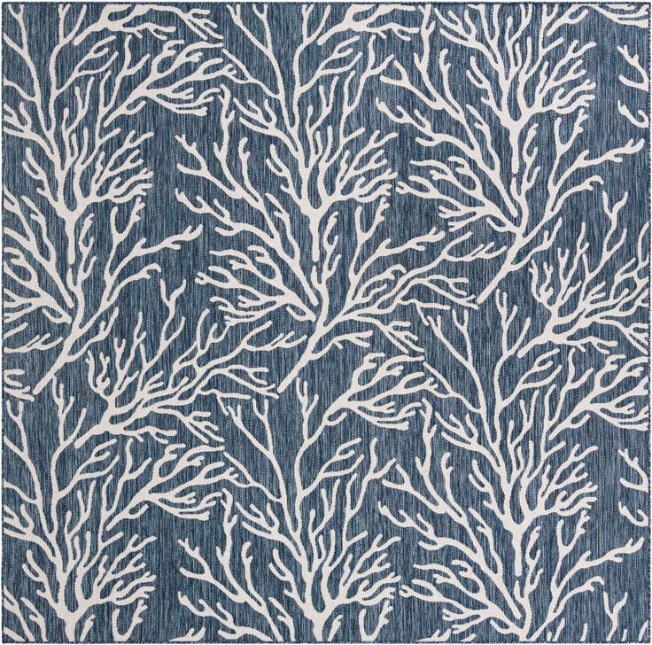Detail image of 10' x 10' Easy-Clean Coastal Indoor / Outdoor Square Rug