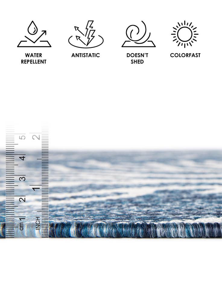 Detail image of 10' x 10' Easy-Clean Coastal Indoor / Outdoor Square Rug