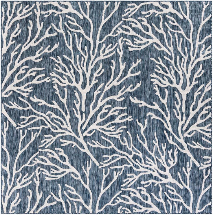 Detail image of 7' 10 x 7' 10 Easy-Clean Coastal Indoor / Outdoor Square Rug