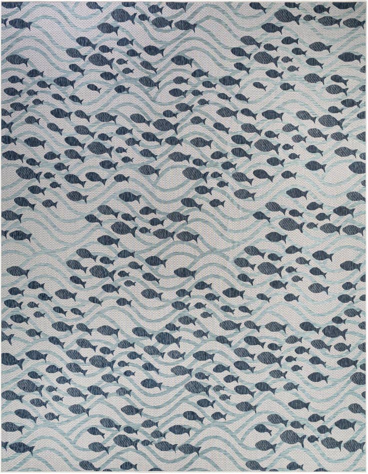 Detail image of 13' x 13' Easy-Clean Coastal Indoor / Outdoor Square Rug