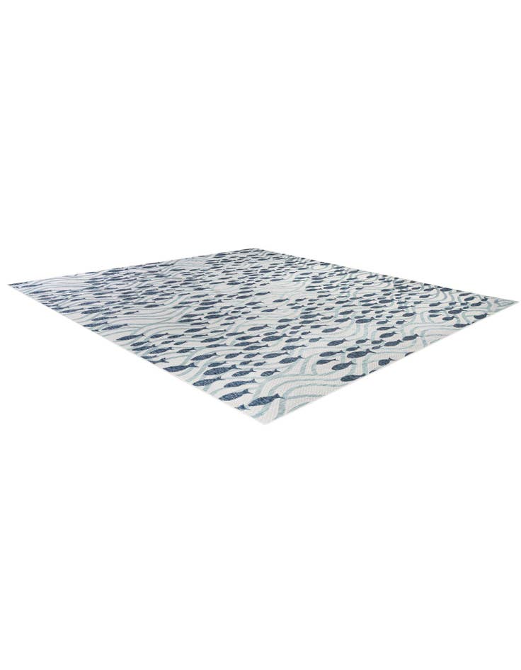 Detail image of 13' x 13' Easy-Clean Coastal Indoor / Outdoor Square Rug
