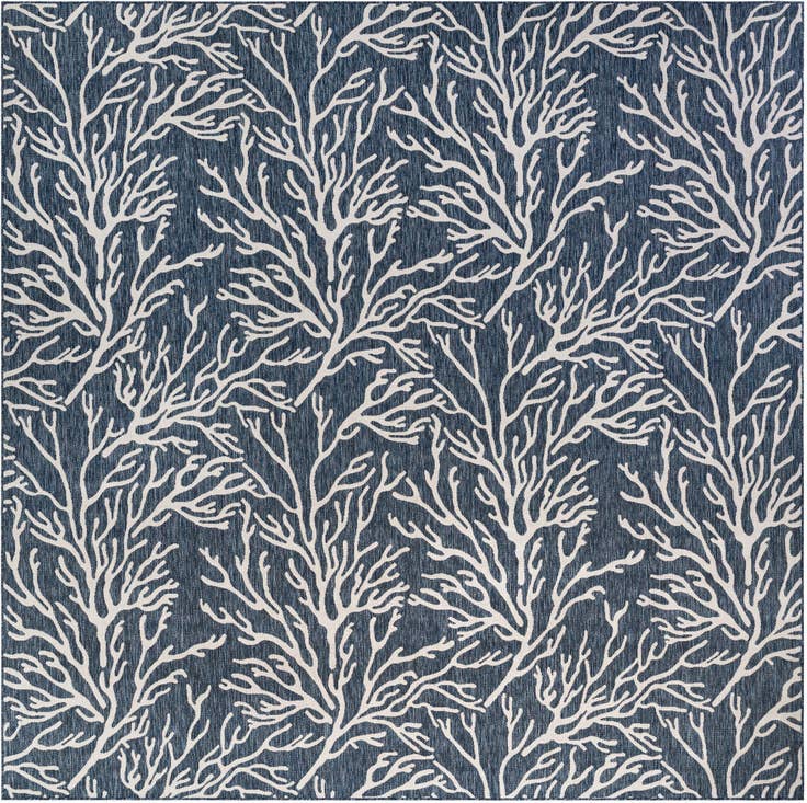 Detail image of 13' x 13' Easy-Clean Coastal Indoor / Outdoor Square Rug