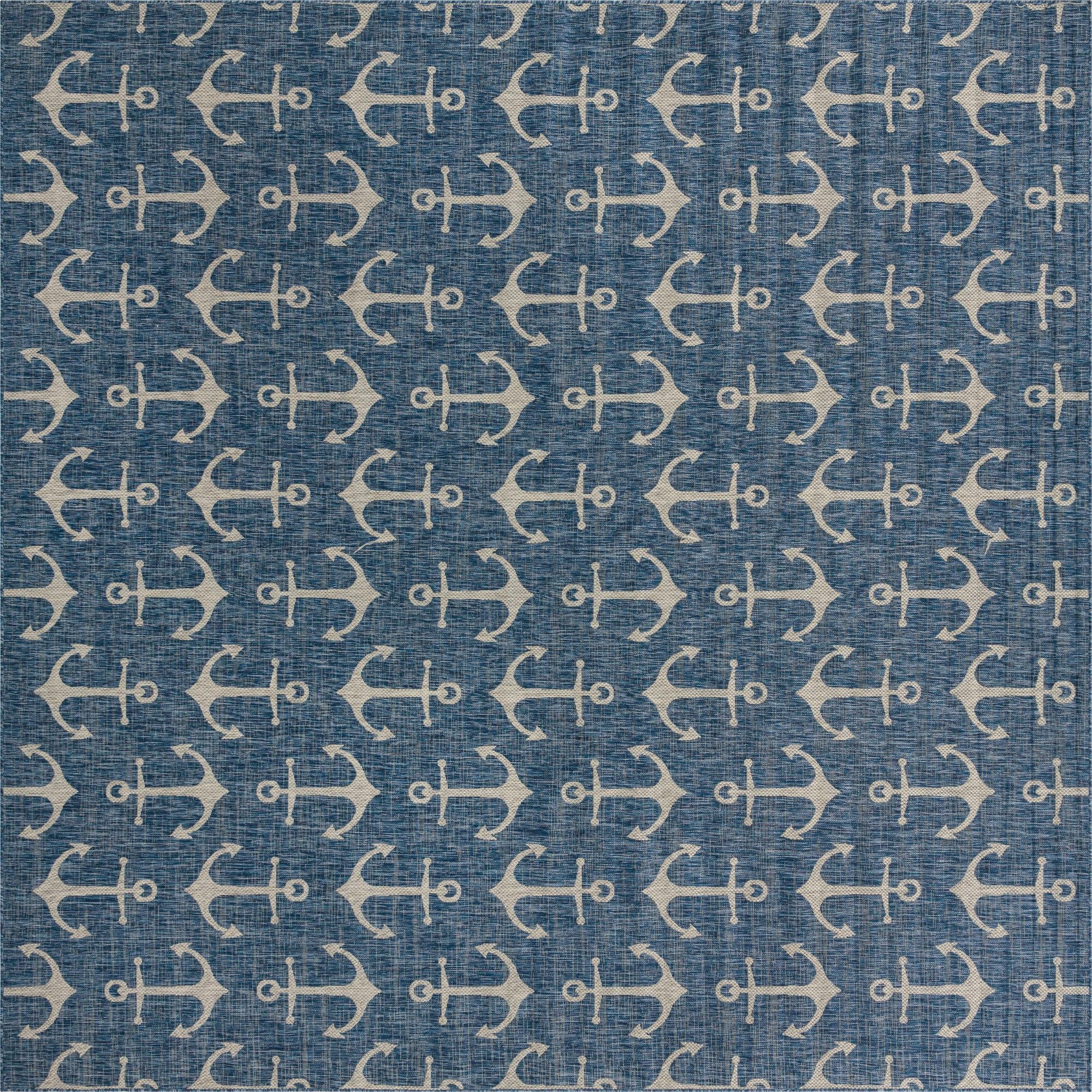 13' x 13'  Washable Coastal Indoor / Outdoor Square Rug