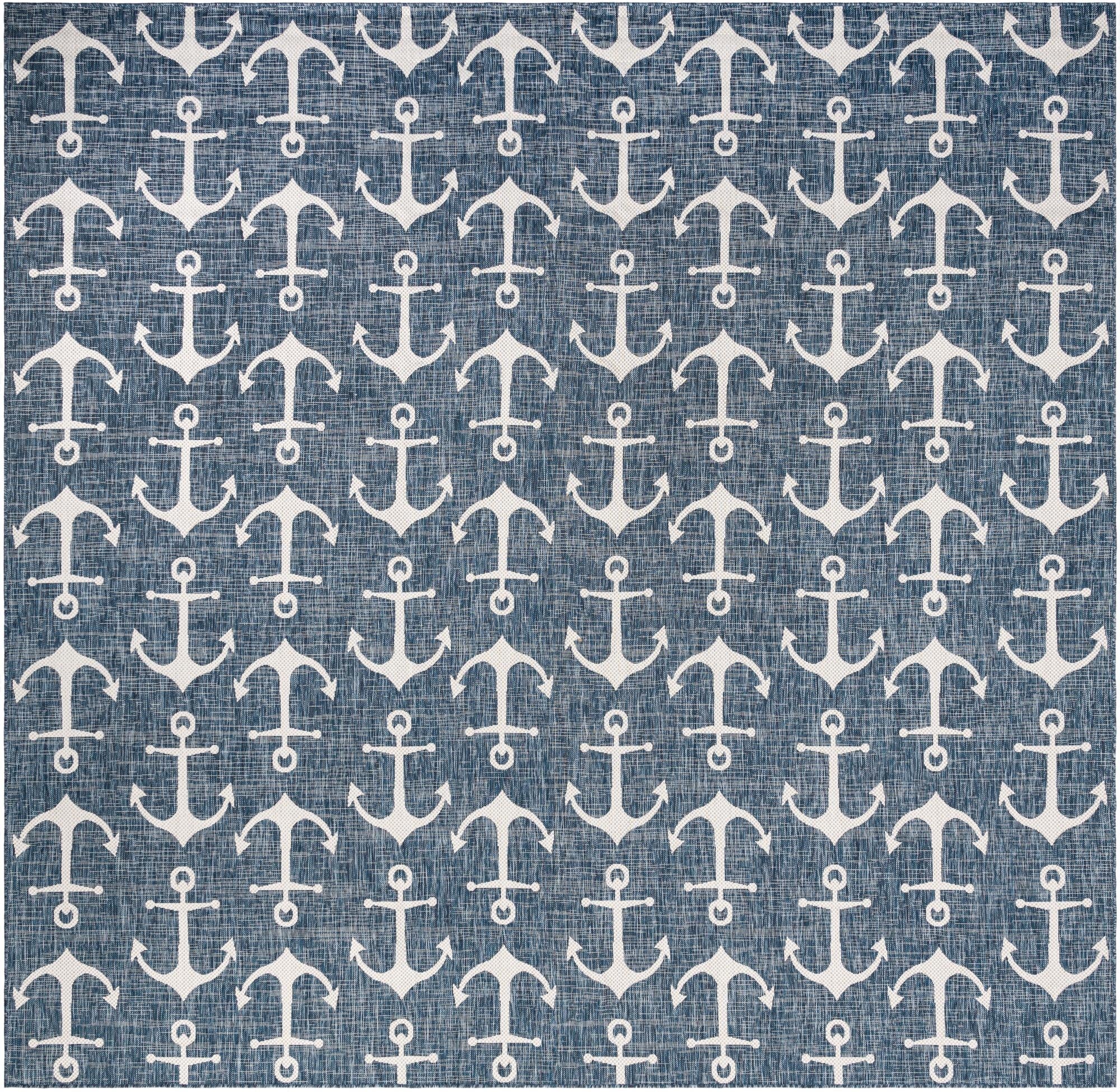 12' x 12'  Washable Coastal Indoor / Outdoor Square Rug