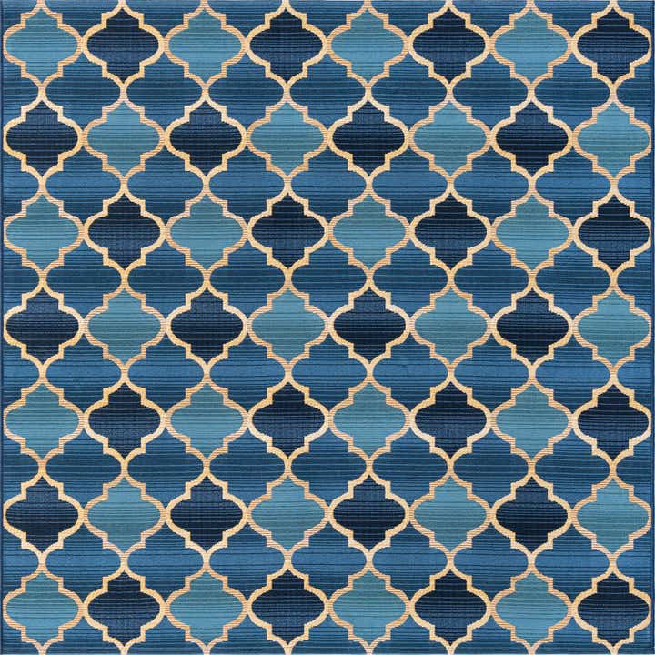 185cm x 185cm Easy-Clean Lattice Indoor / Outdoor Square Rug