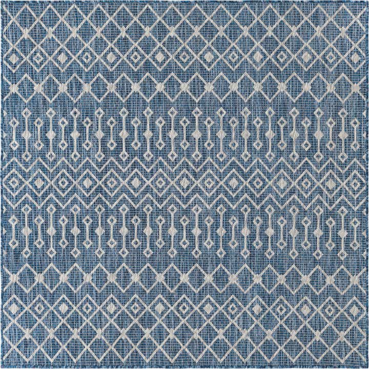 5' 3 x 5' 3 Easy-Clean Lattice Indoor / Outdoor Square Rug