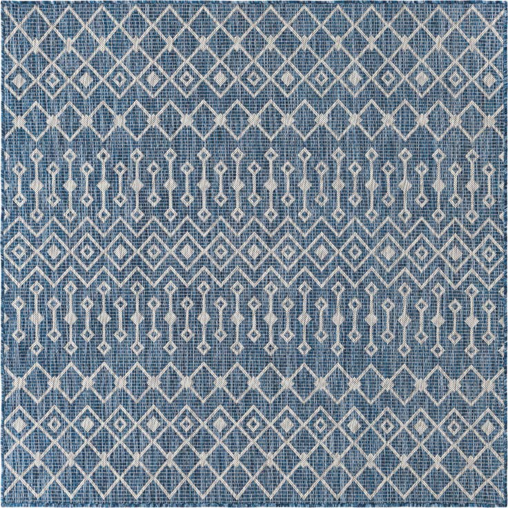 Detail image of 5' 3 x 5' 3 Easy-Clean Lattice Indoor / Outdoor Square Rug