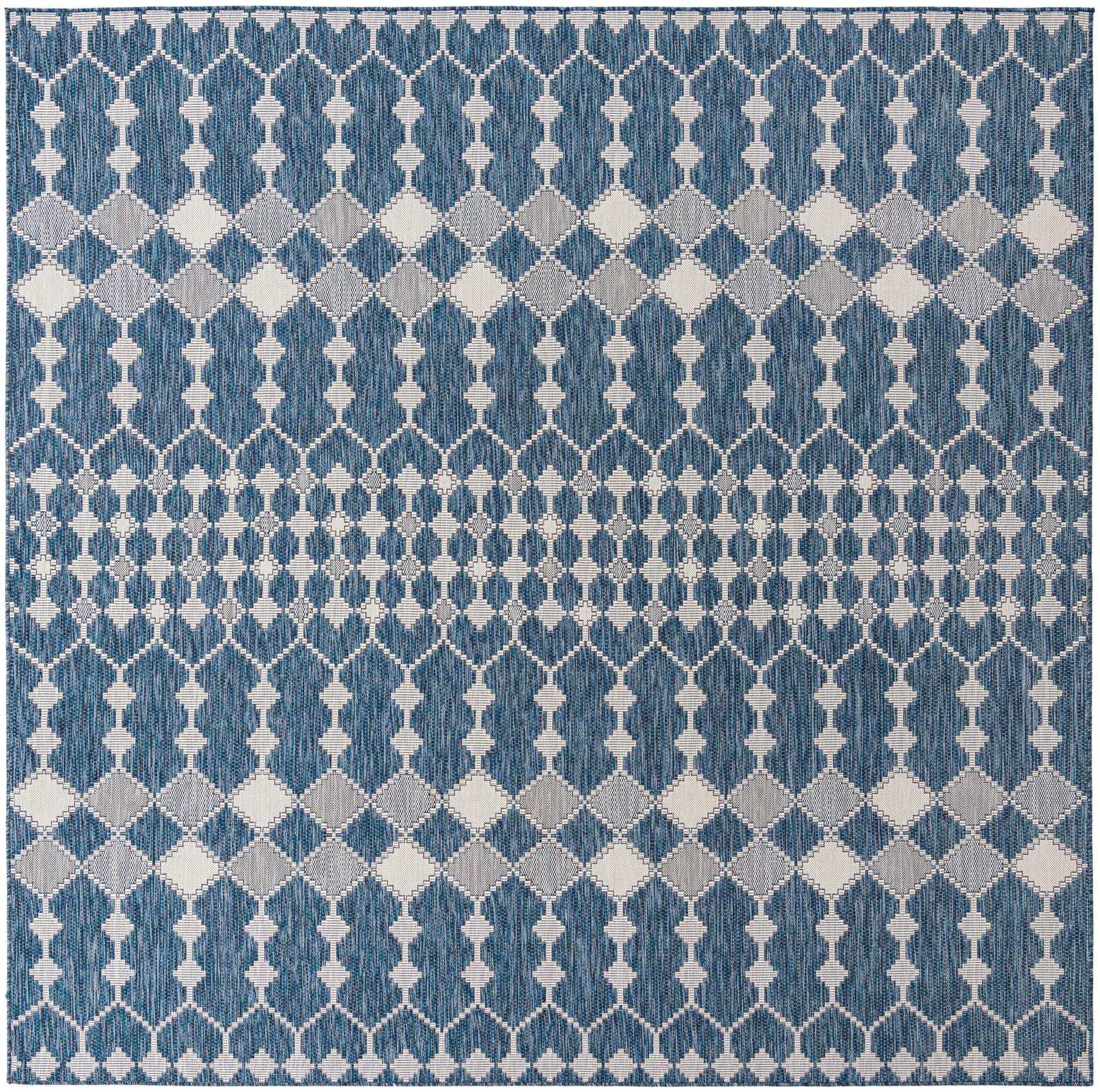 10' x 10' Easy-Clean Lattice Indoor / Outdoor Square Rug