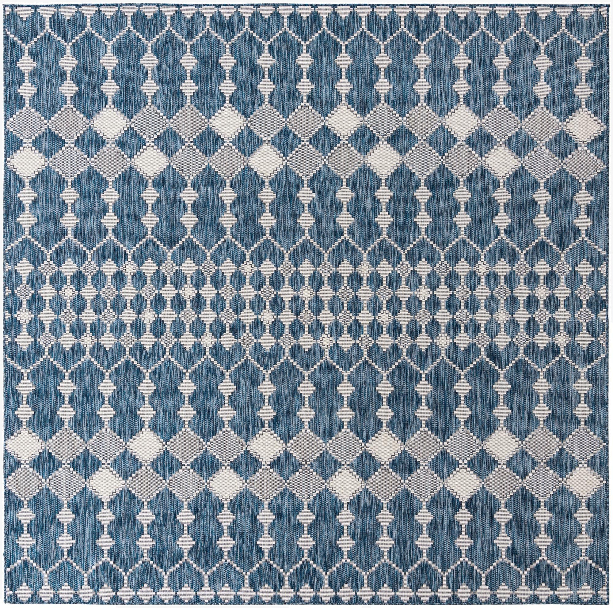10' x 10' Washable Lattice Indoor / Outdoor Square Rug
