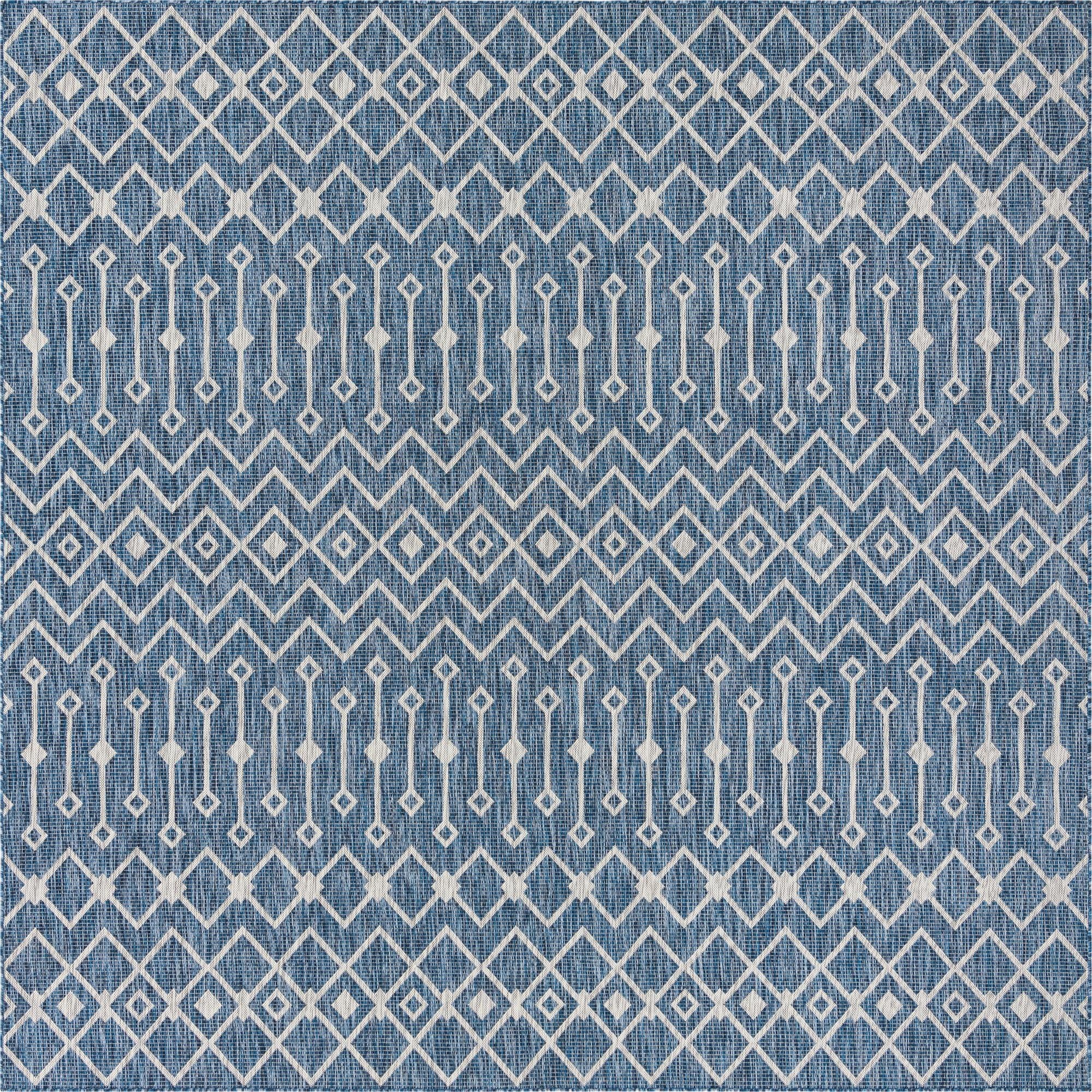 10' x 10' Washable Lattice Indoor / Outdoor Square Rug