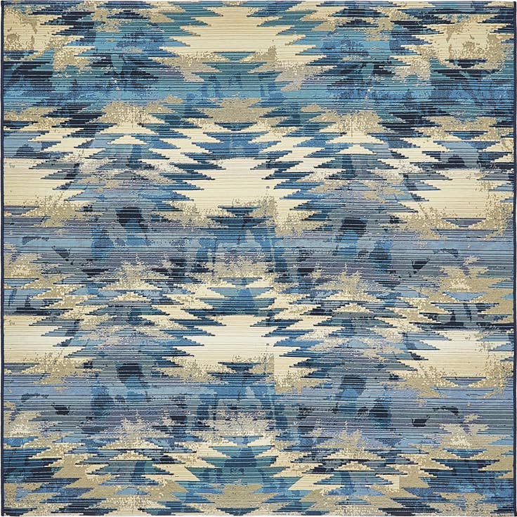 Detail image of 6' x 6' Easy-Clean Modern Indoor / Outdoor Square Rug