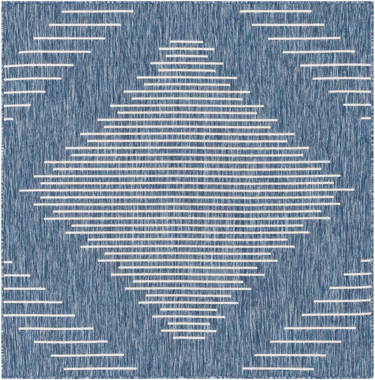 Detail image of 5' 3 x 5' 3 Easy-Clean Modern Indoor / Outdoor Square Rug