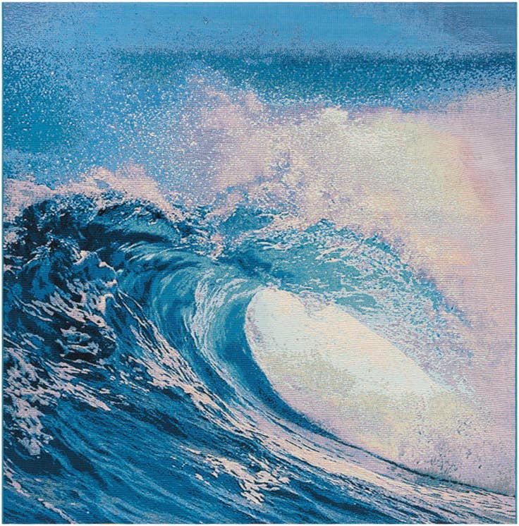 Detail image of 7' 10 x 7' 10 Easy-Clean Modern Indoor / Outdoor Square Rug