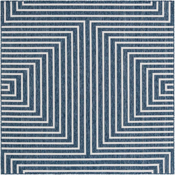 Detail image of 7' 10 x 7' 10 Easy-Clean Modern Indoor / Outdoor Square Rug