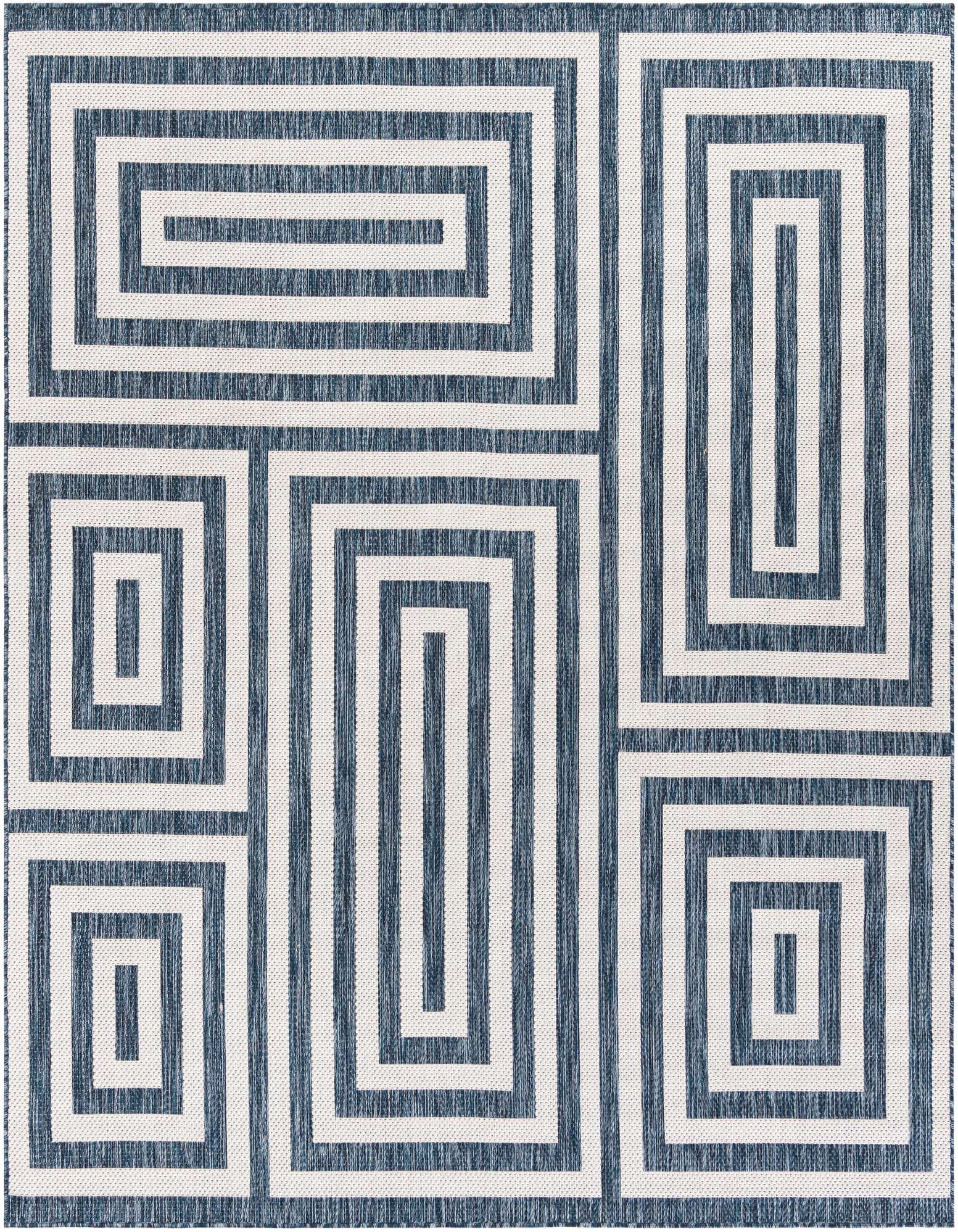 7' 10 x 7' 10 Easy-Clean Modern Indoor / Outdoor Square Rug