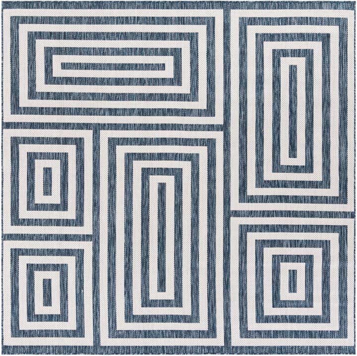 7' 10 x 7' 10 Easy-Clean Modern Indoor / Outdoor Square Rug
