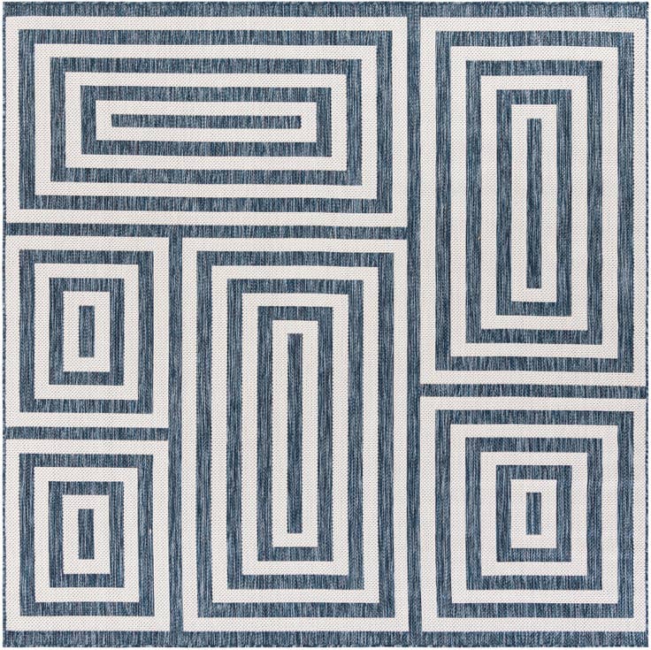 Detail image of 7' 10 x 7' 10 Easy-Clean Modern Indoor / Outdoor Square Rug