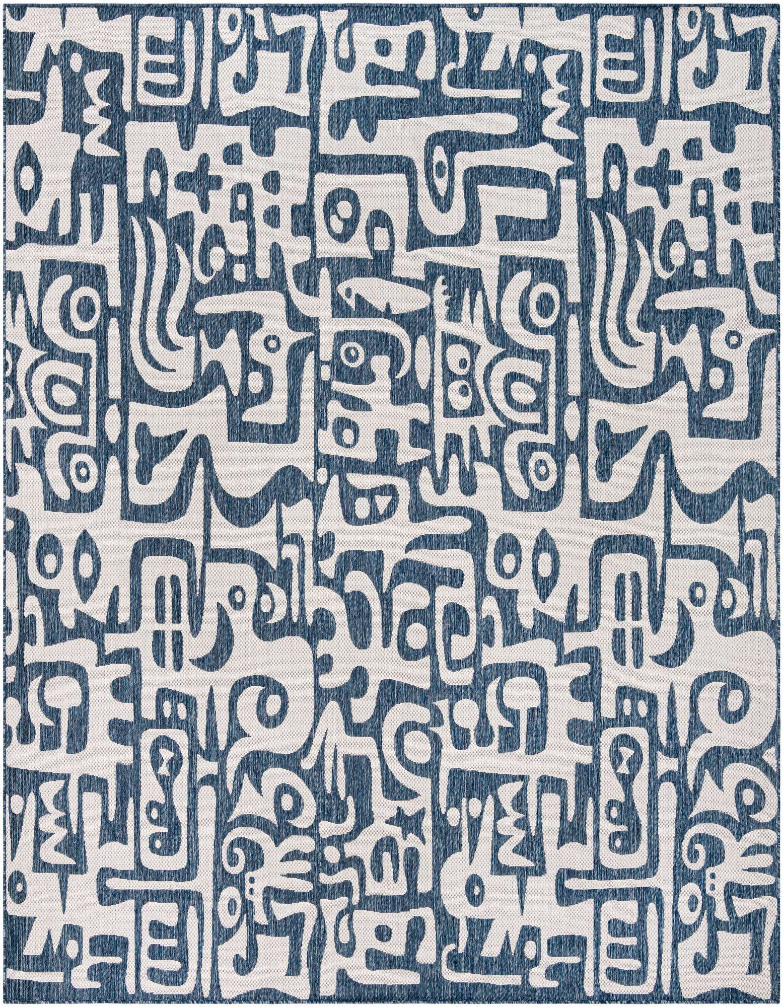 10' x 10' Easy-Clean Modern Indoor / Outdoor Square Rug