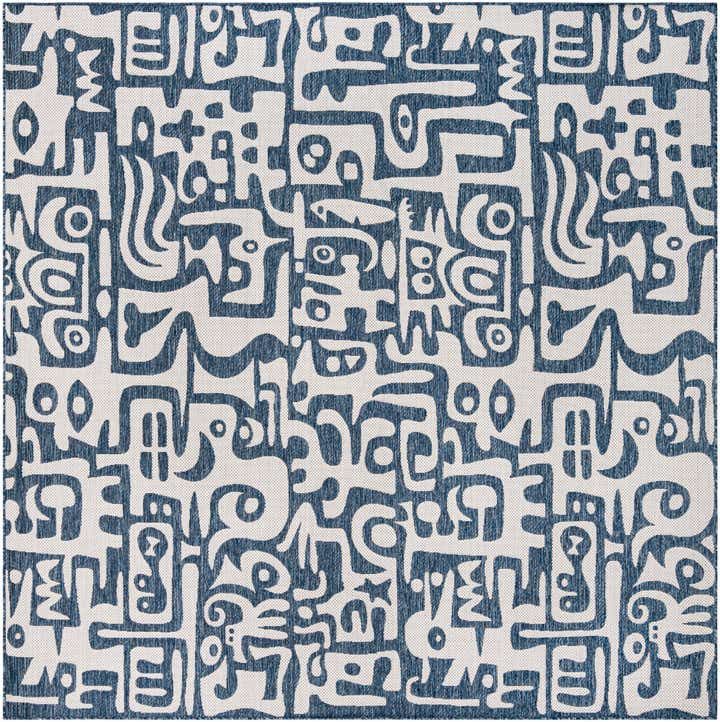 10' x 10' Easy-Clean Modern Indoor / Outdoor Square Rug