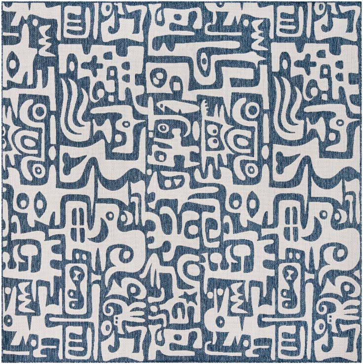 Detail image of 10' x 10' Easy-Clean Modern Indoor / Outdoor Square Rug