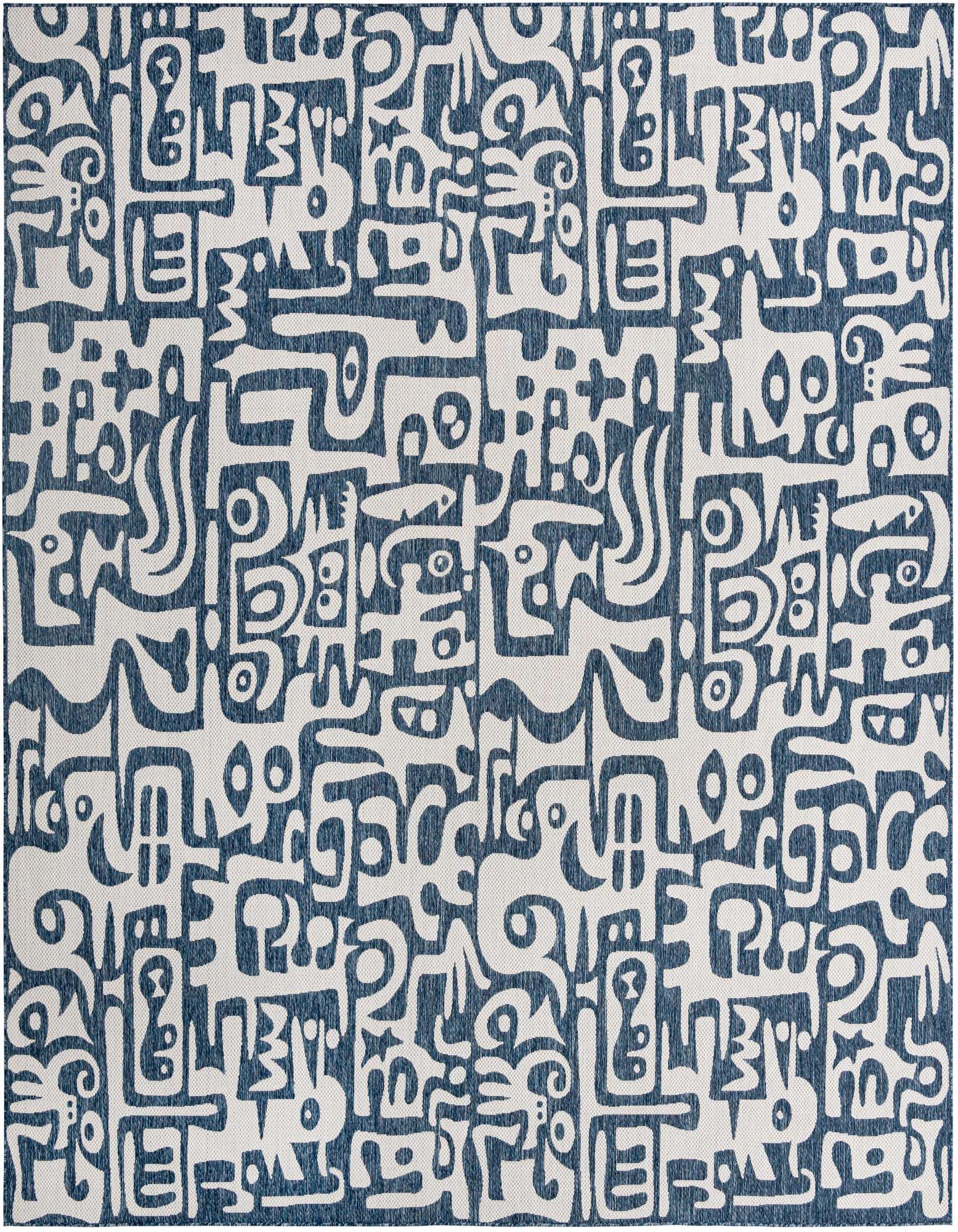 12' x 12' Easy-Clean Modern Indoor / Outdoor Square Rug