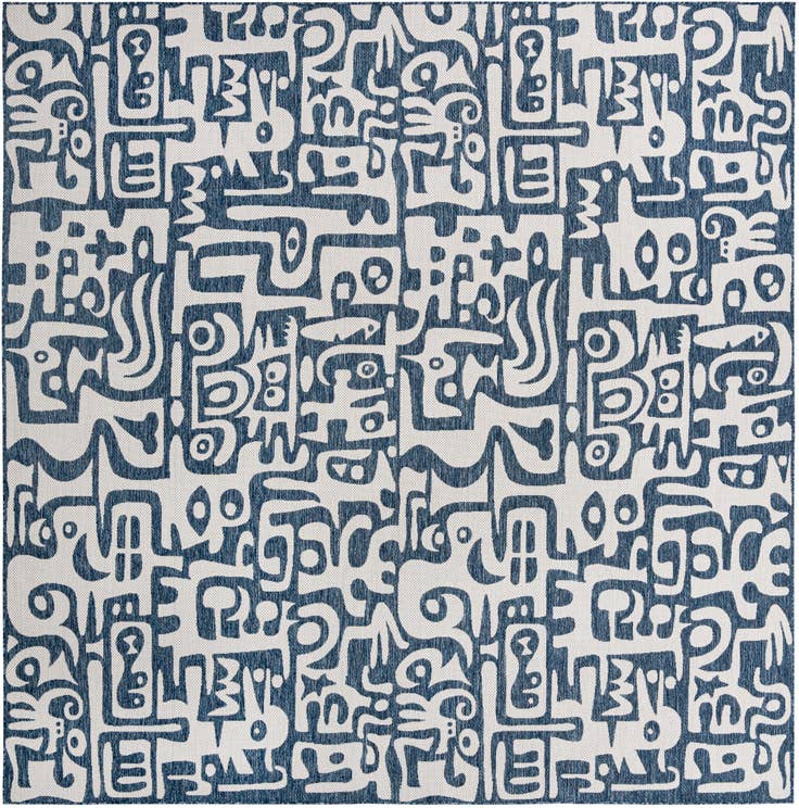 Detail image of 12' x 12' Easy-Clean Modern Indoor / Outdoor Square Rug