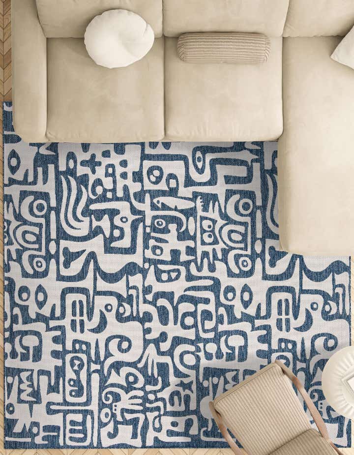 13' x 13' Easy-Clean Modern Indoor / Outdoor Square Rug