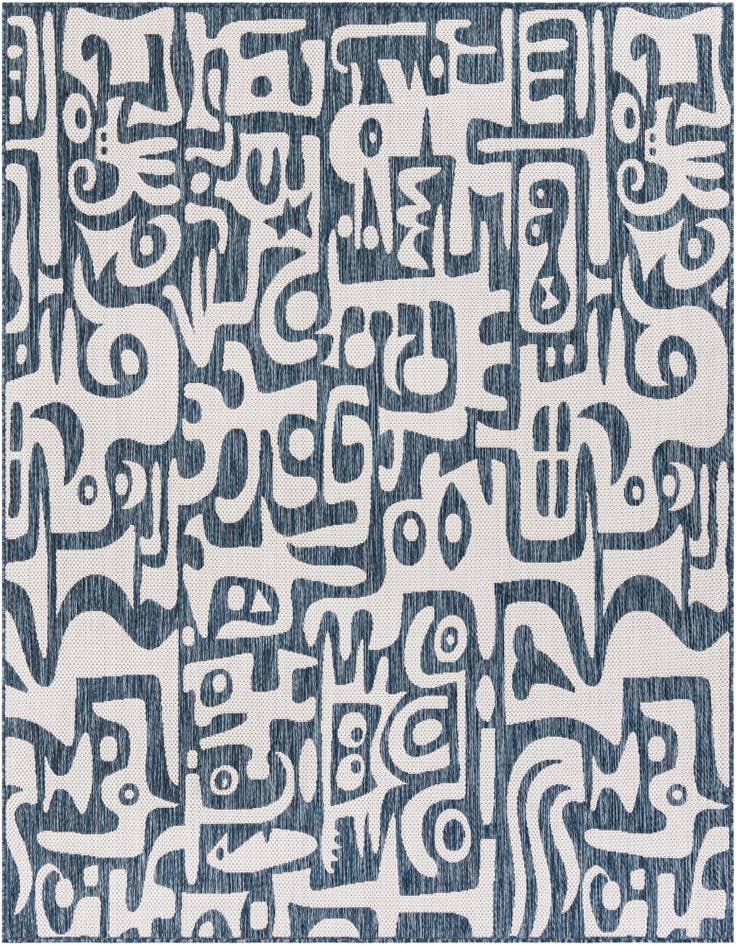 Detail image of 7' 10 x 7' 10 Easy-Clean Modern Indoor / Outdoor Square Rug