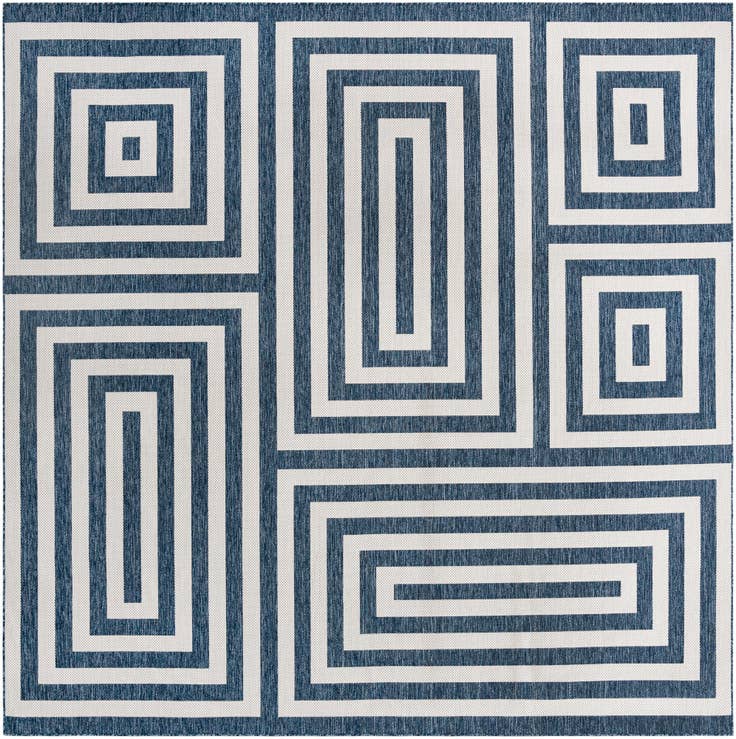 Detail image of 13' x 13' Easy-Clean Modern Indoor / Outdoor Square Rug