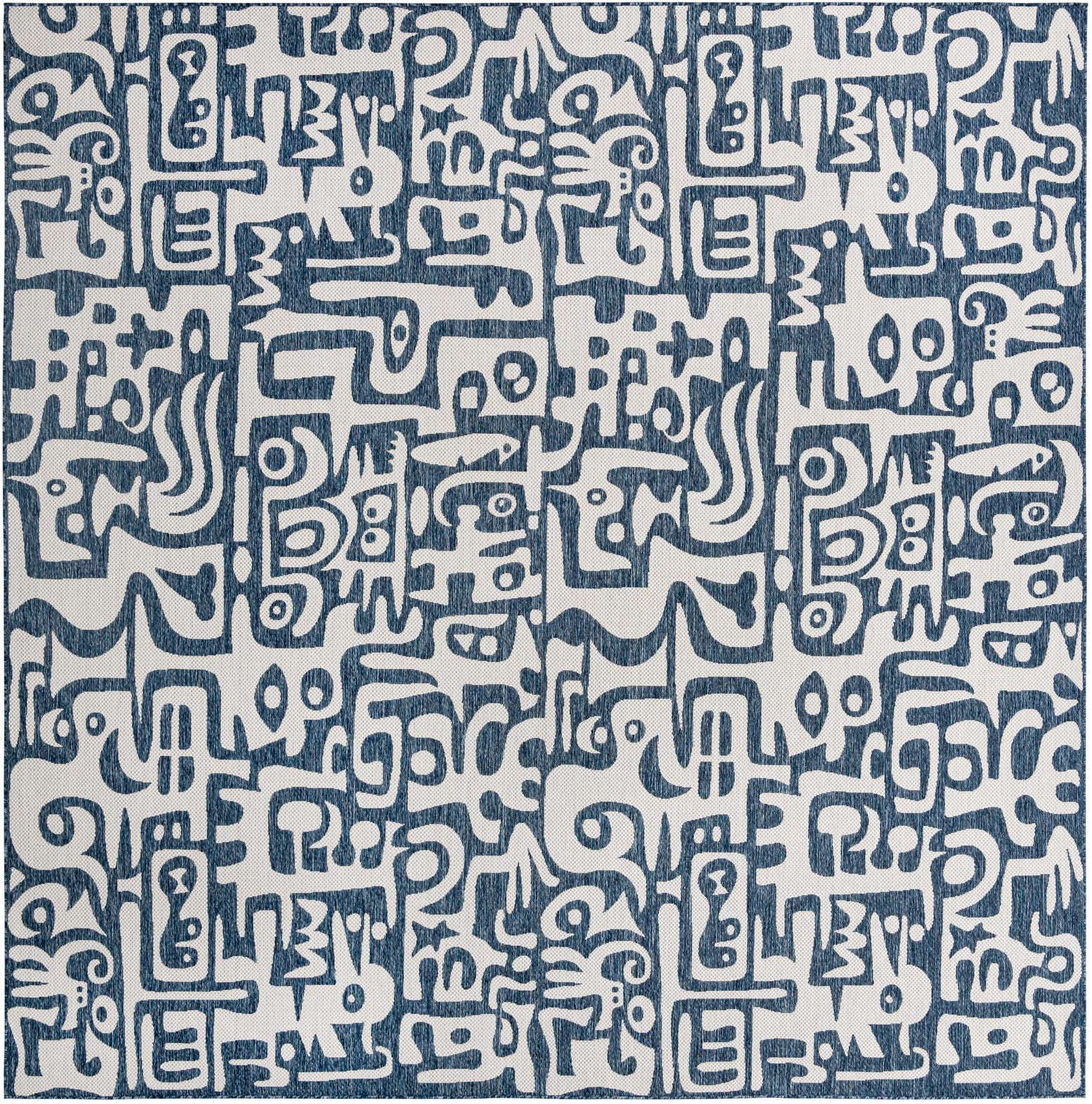 13' x 13' Easy-Clean Modern Indoor / Outdoor Square Rug