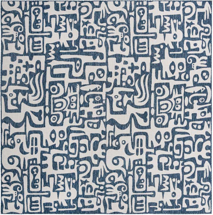 13' x 13' Easy-Clean Modern Indoor / Outdoor Square Rug