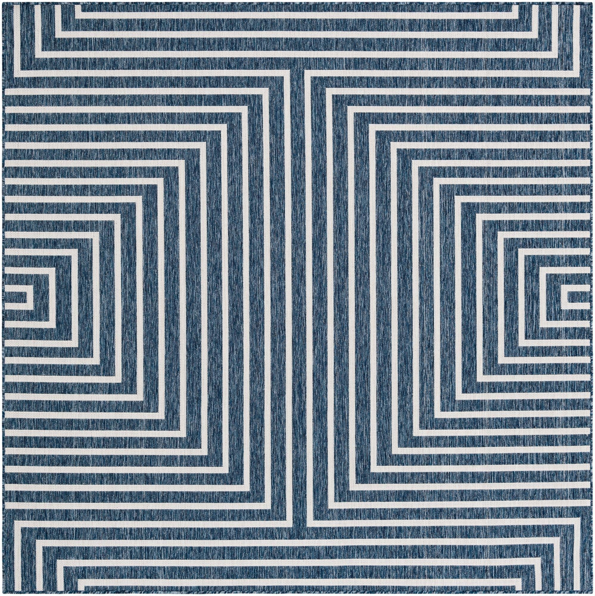 7' 10 x 7' 10  Washable Modern Indoor / Outdoor Square Rug