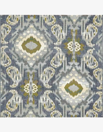 Blue Easy-Clean Modern Indoor / Outdoor Square Rug