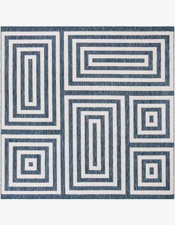 10' x 10' Easy-Clean Modern Indoor / Outdoor Square Rug
