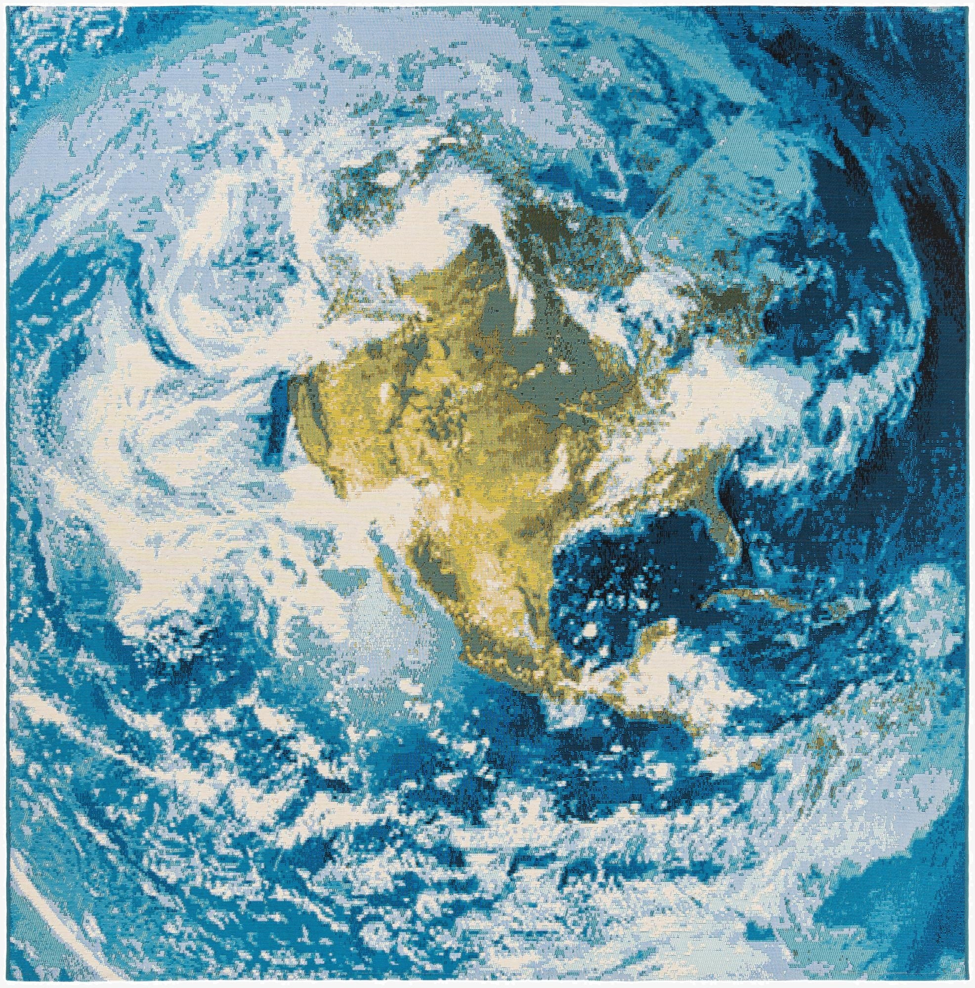 7' 10 x 7' 10  Washable Modern Indoor / Outdoor Square Rug