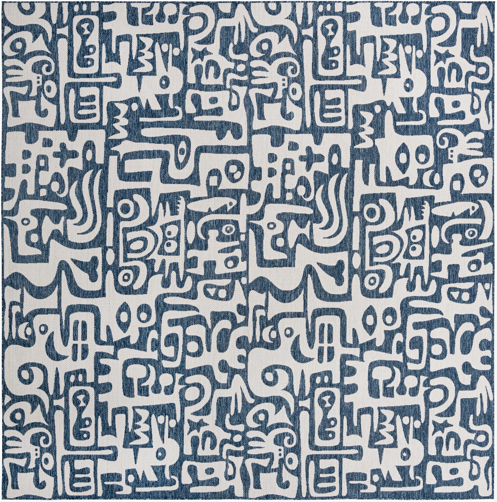 13' x 13'  Washable Modern Indoor / Outdoor Square Rug