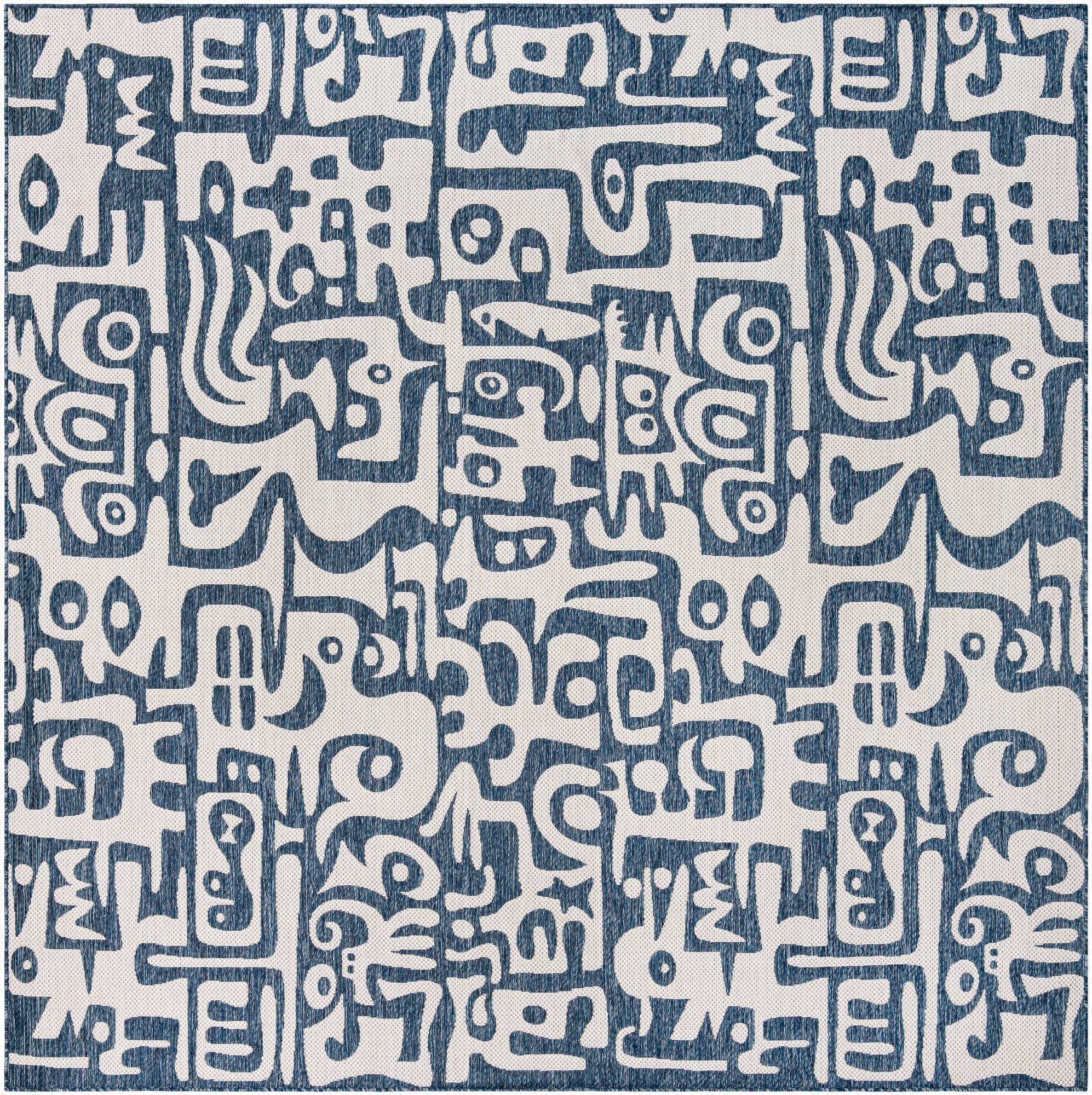 Primary image 10' x 10'  Washable Modern Indoor / Outdoor Square Rug