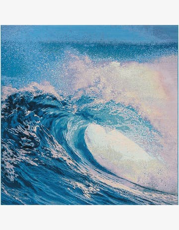 Blue Easy-Clean Modern Indoor / Outdoor Square Rug