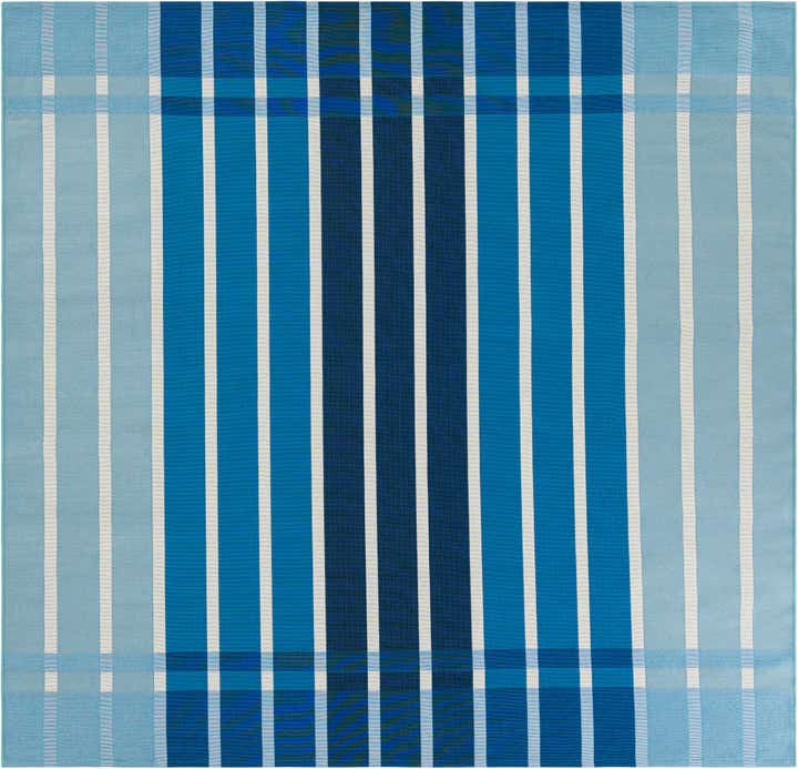 7' 10 x 7' 10 Easy-Clean Ribbon Indoor / Outdoor Square Rug