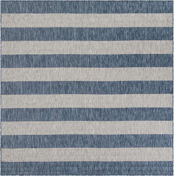 7' 10 x 7' 10 Easy-Clean Ribbon Indoor / Outdoor Square Rug