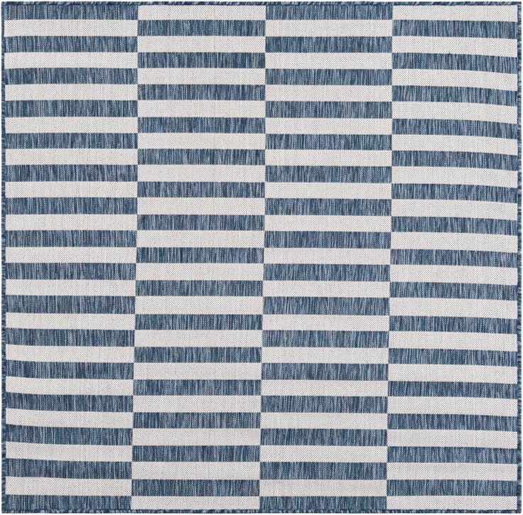 Detail image of 5' 3 x 5' 3 Easy-Clean Ribbon Indoor / Outdoor Square Rug