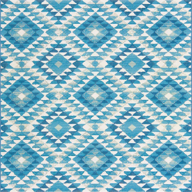 Detail image of 6' x 6' Easy-Clean Southwestern Indoor / Outdoor Square Rug