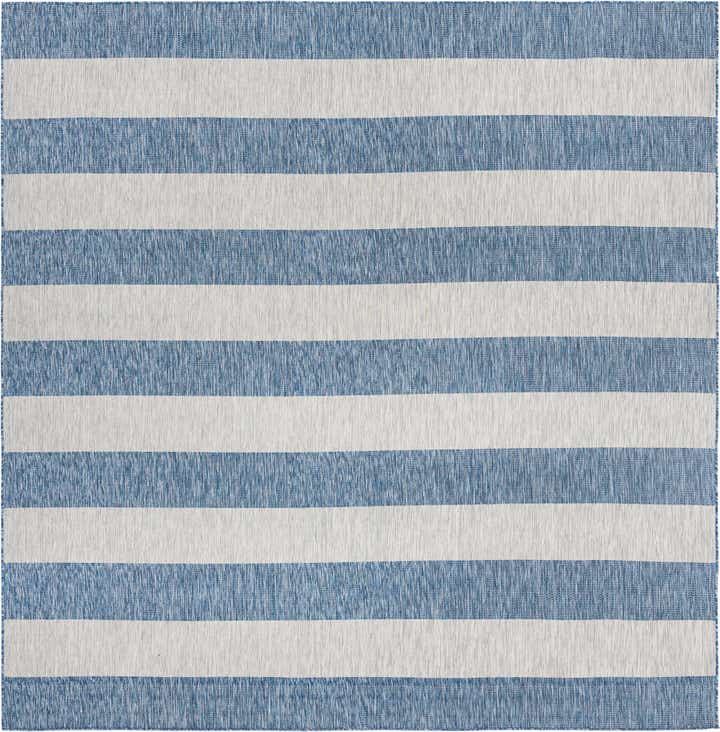 10' 8 x 10' 8 Easy-Clean Striped Indoor / Outdoor Square Rug