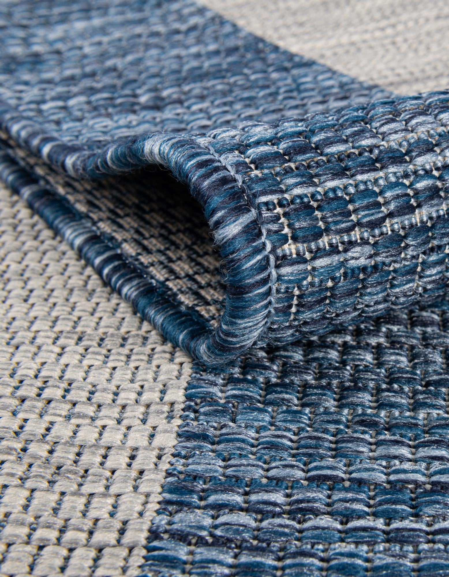 10' 8 x 10' 8 Easy-Clean Striped Indoor / Outdoor Square Rug