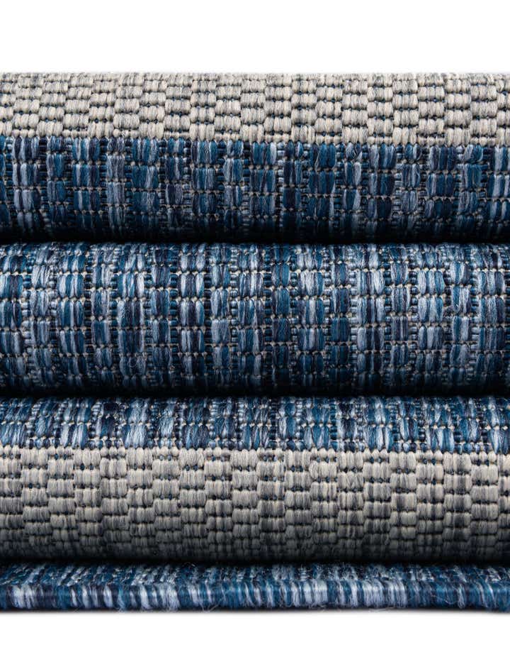 10' 8 x 10' 8 Easy-Clean Striped Indoor / Outdoor Square Rug